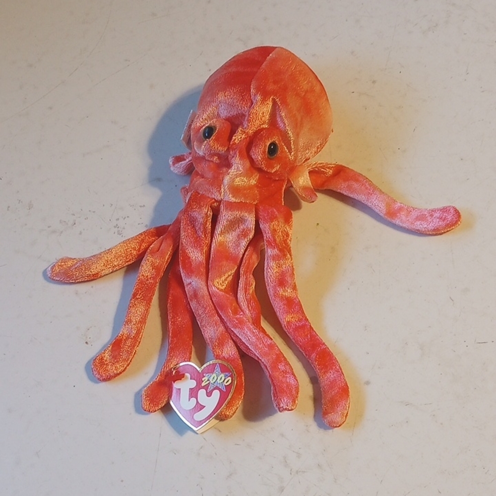 NEW Ty Beanie Baby Wiggly Squid, Vintage 2000 w/ Tag